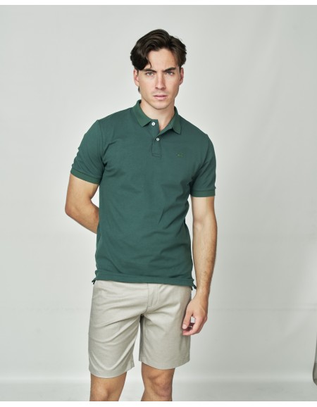POLO BASICO LOGO AL TONO VERDE