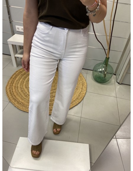 PANTALON VAQUERO ANCHO BLANCO