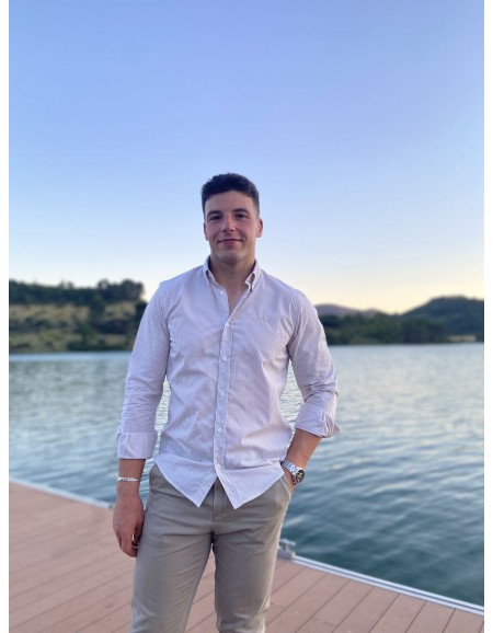 CAMISA RAYAS BEIGE