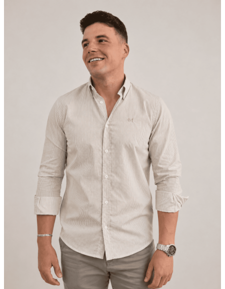 CAMISA RAYAS BEIGE