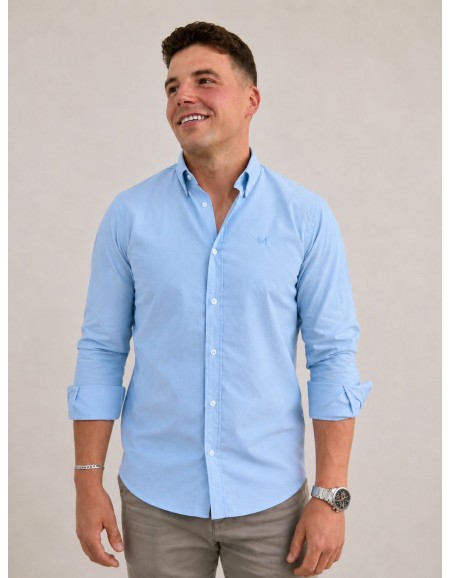 CAMISA OXFORD CELESTE