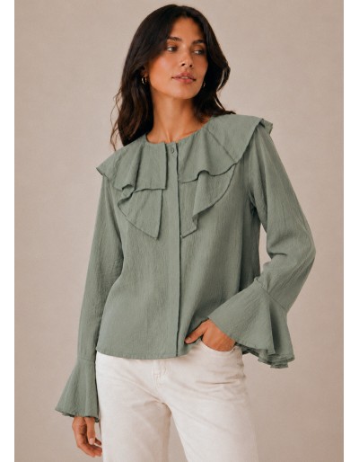 BLUSA VOLANTE VERDE