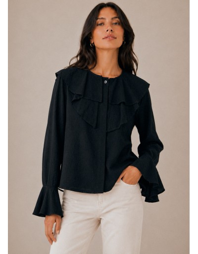 BLUSA VOLANTE NEGRO