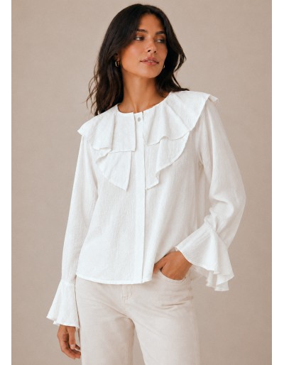 BLUSA VOLANTE BLANCO