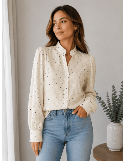 CAMISA PUNTITOS FLOR
