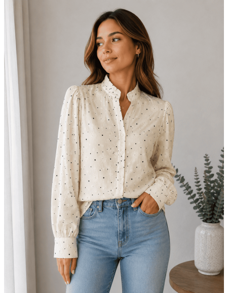 CAMISA PUNTITOS FLOR
