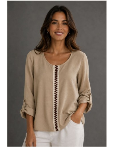 BLUSA BEIGE CINTA