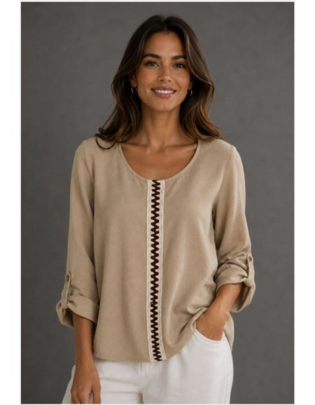 BLUSA BEIGE CINTA