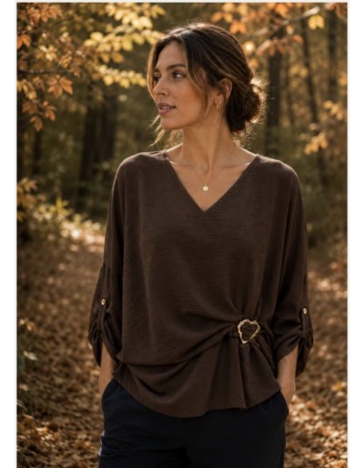 BLUSA CHOCO ANILLA