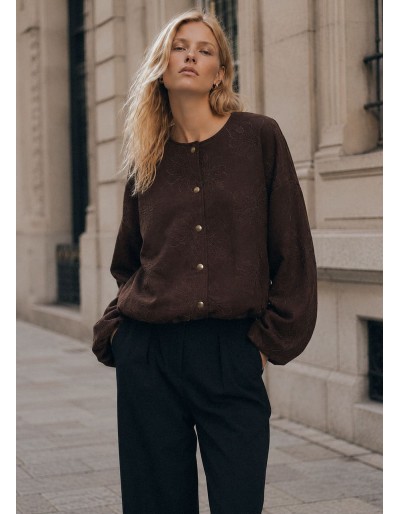 CHAQUETA BOMBER ANTE CHOCO