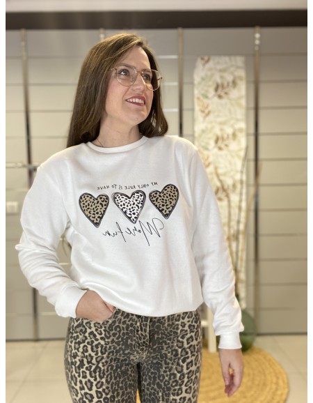 SUDADERA CORAZONES PRINT